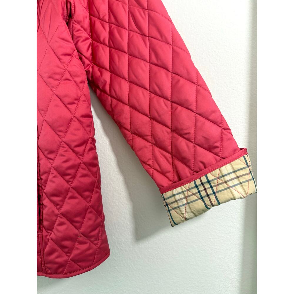 LL Bean Quilted Jacket Snap Front Pink Plaid Lined Sz S Preppy Outdoors Gorpcore - Picture 5 of 8